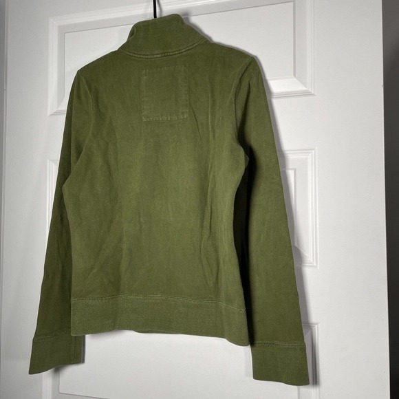 Hollister Pullover Sweatshirt Olive Army Green XS 1/4 Button Kangaroo Pocket - Picture 7 of 7